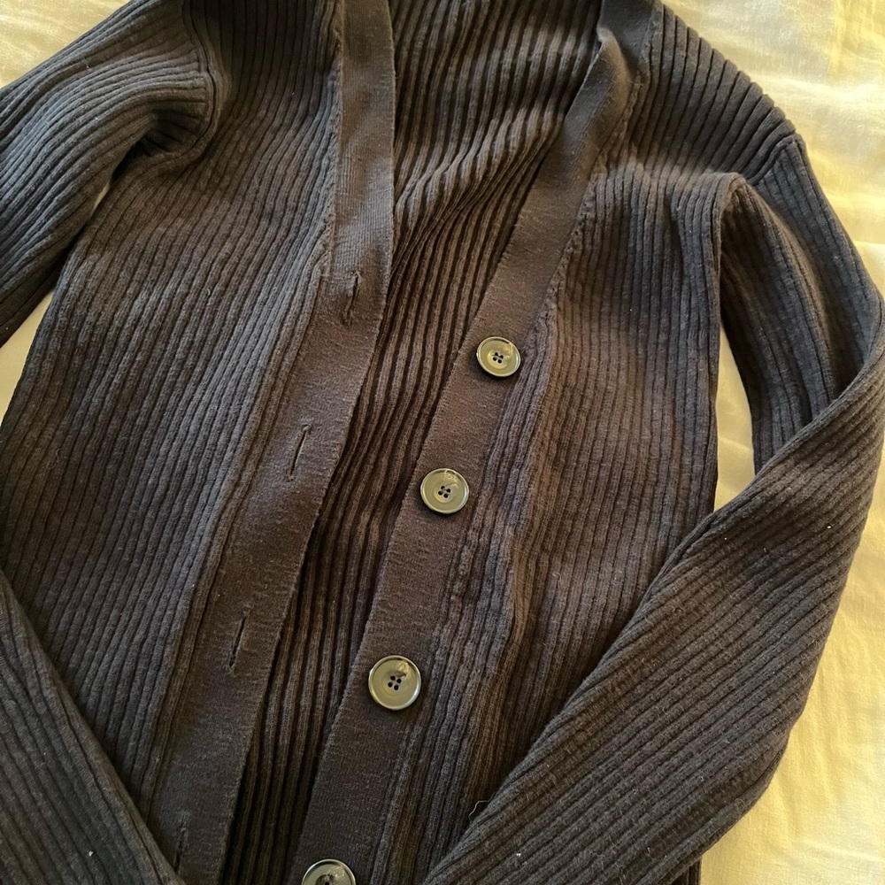 SIR the Label Black Enes Ribbed Cardigan and Pants Matching Set - Picture 2 of 9